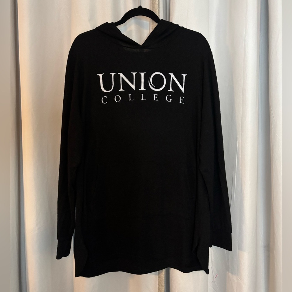 Union College lightweight linen sweater with hoodie Black Size XL